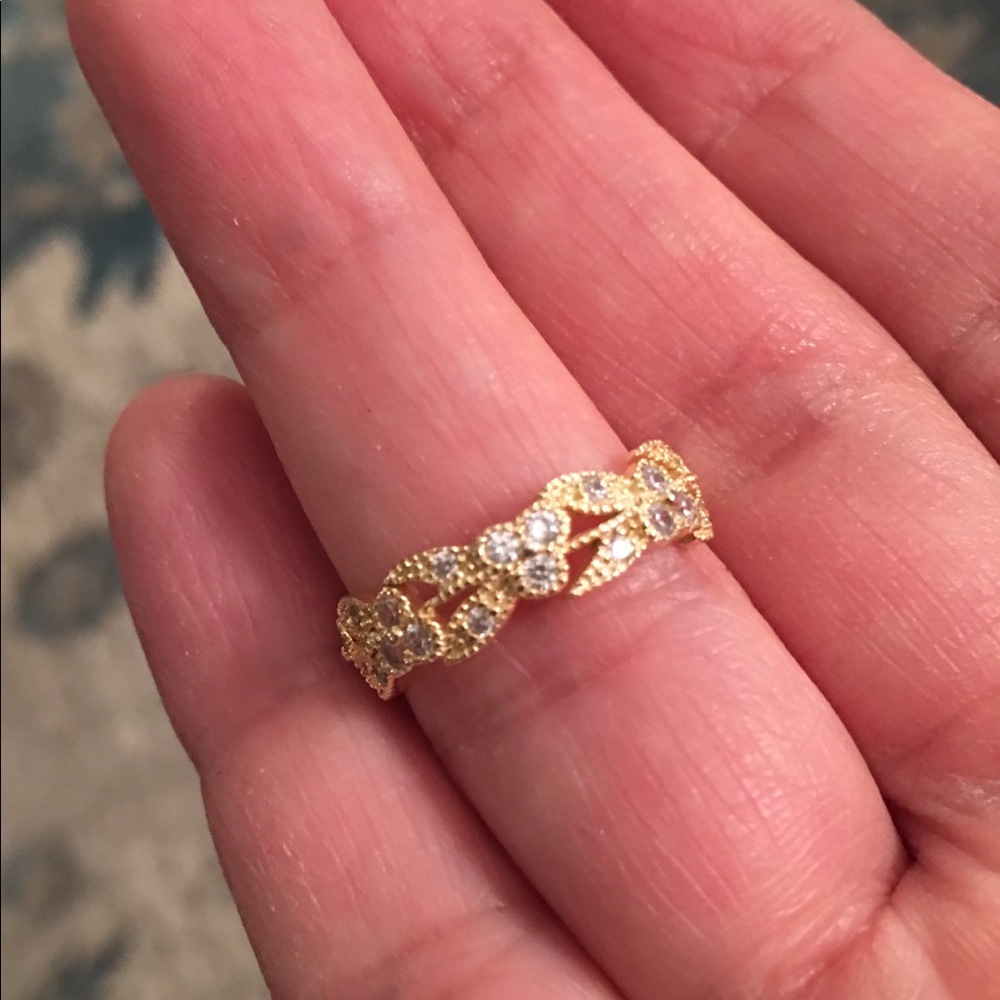 18K gold plated CZ sterling silver Sam & Co ring - Picture 6 of 12